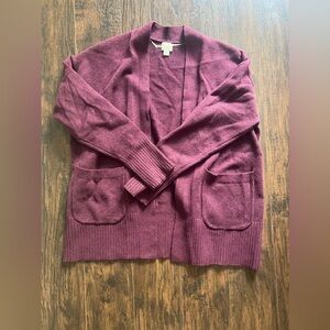 Purple cardigan